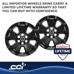 Coast2Coast Wheel Skin, 17 in, 5 Spokes, Gloss Black, Set Of 4 - IWCIMP405BLK