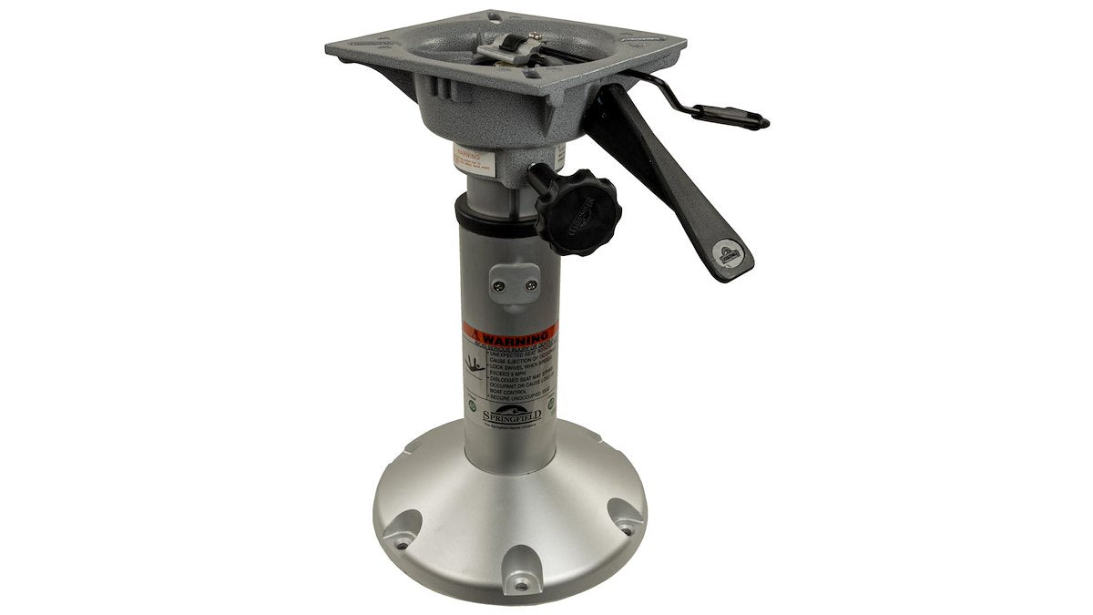 Springfield Marine Boat Seat Pedestal, 14 in To 20 in Post Height, 2-3/8 in Post Diameter, Aluminum - 1250100-L1