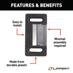 Lippert Screen Door Latch Striker Plate, Black - 198287