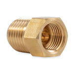 Camco Propane Hose Connector, 1/4 in Male NPT x 1/4 in Female Inverted Flare, Brass - 59953
