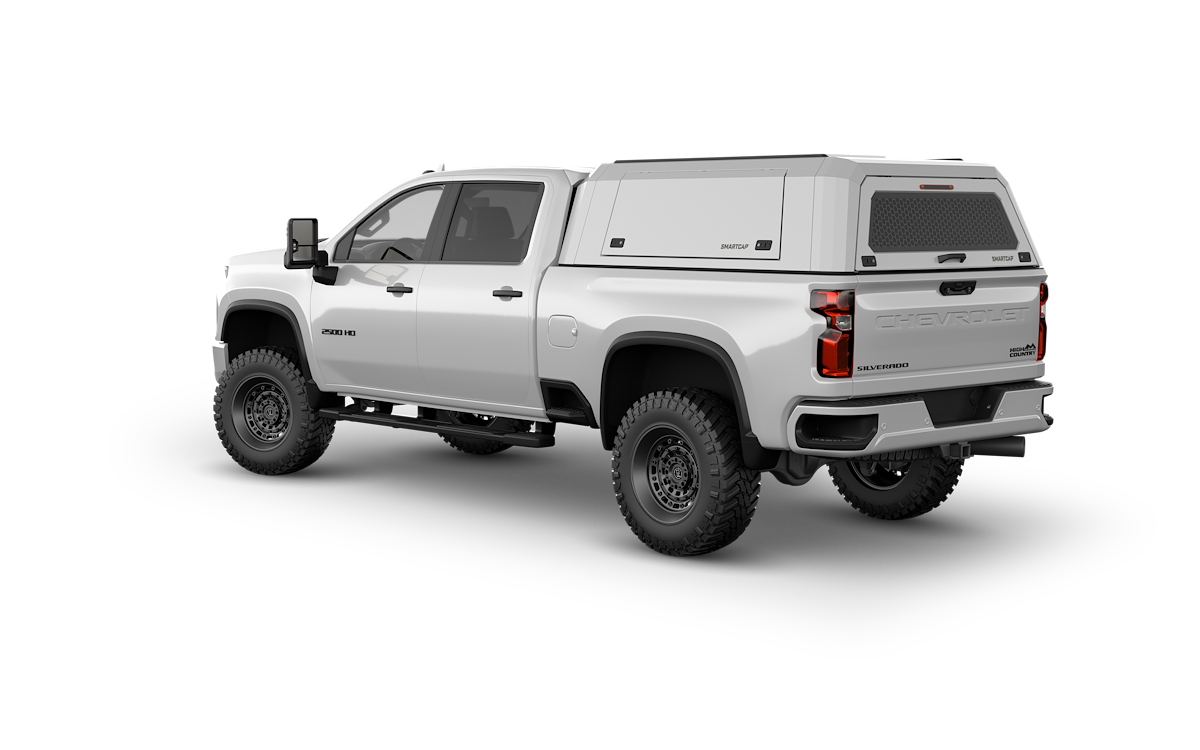 SmartCap Truck Cap, Holds Up To 330 lb When Moving And 770 lb When Parked, Gloss White, Stainless Steel - EC0110-WH