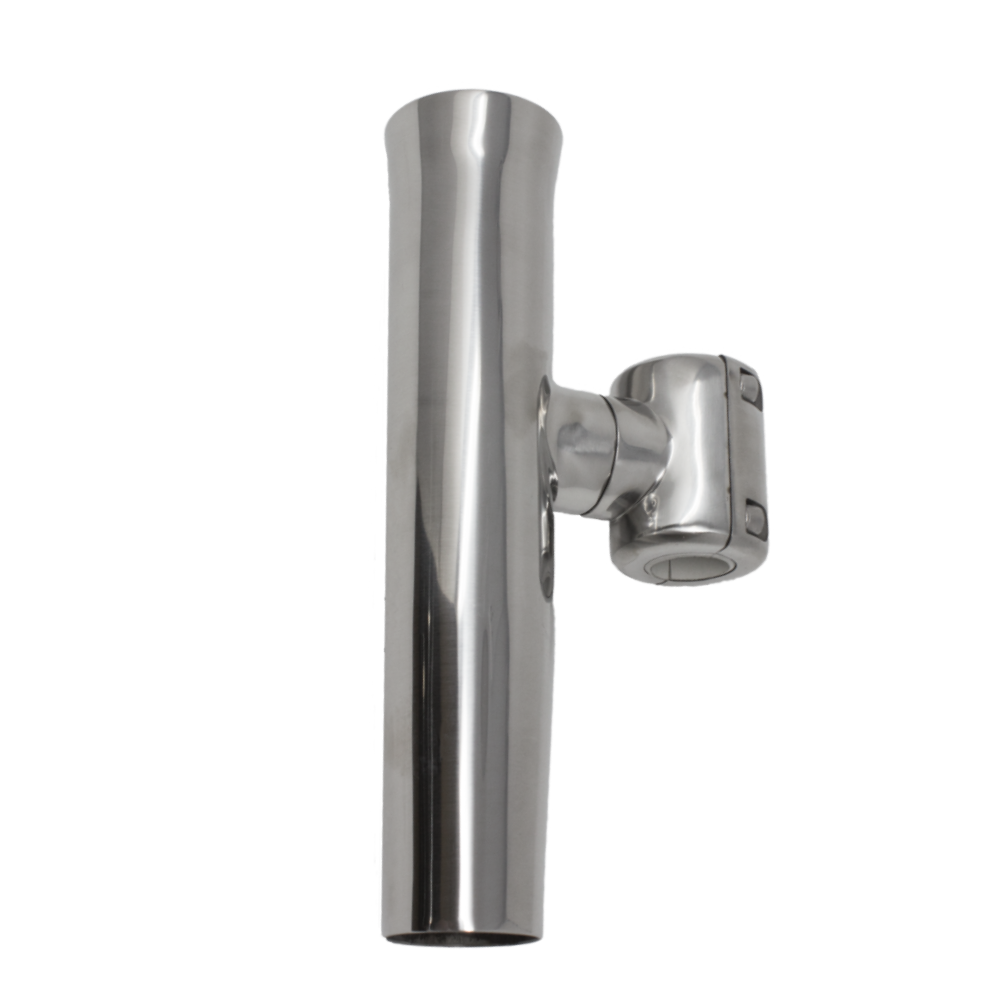 Taco Fishing Rod Holder, Clamp Mount For 7/8 in and 1 in Tube, 316L Stainless Steel - F16-2600POL-1