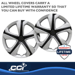 Coast2Coast Wheel Cover, 16 in, 5 Spoke, Silver/Black, Set Of 4 - IWC52016SB
