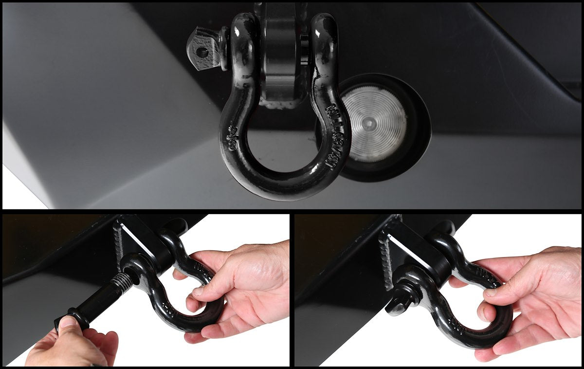 Overland Vehicle Systems D-Ring, With 3/4 in Pin, 4.75 Ton Weight Rating, Black - 19019901