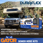 Duraflex Sewer Hose, 15 ft Extended Length, 53 in Compressed Length, 3 in Hose Diameter - 22003