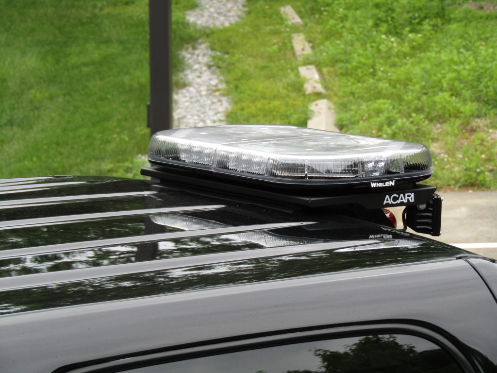 Acari Fleet Solutions Warning Light Mount, LP Series, Powder Coated Satin Black, Aluminum - RTM-101-LP-FORD-M