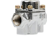 Holley Fuel Pressure Regulator, 4-1/2-9 PSI, 3/8 in NPT Inlet/Outlets, Satin Chrome - 12-803