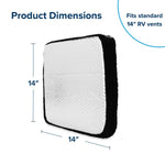 Camco Roof Vent Insulation, For 14 in x 14 in Vents, 2-3/4 in Foam With Reflective Backing And Synthetic Fleece Layer, Black - 45196