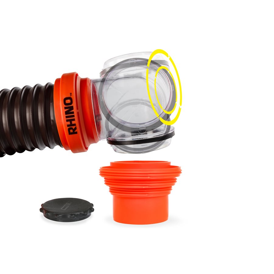 Camco Sewer Hose, 15 ft Extended Length, 3 in Diameter, 23 Mil Polyolefin Reinforced With Steel Wire - 39761