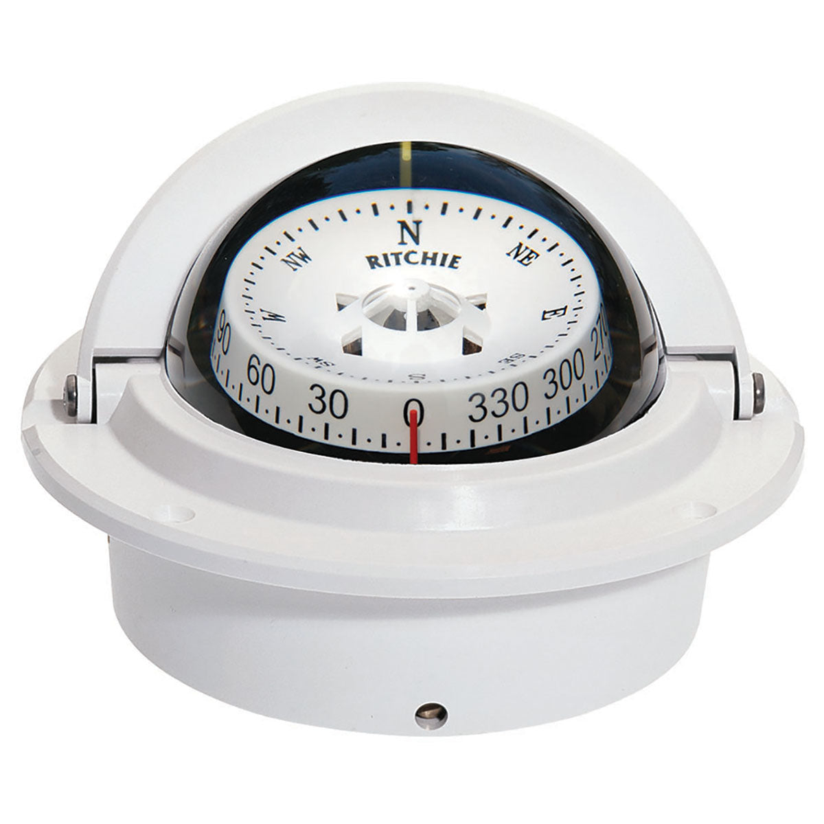 Ritchie Navigation Compass, White, 12 V Green LED, 3 in CombiDamp Dial - F-83W