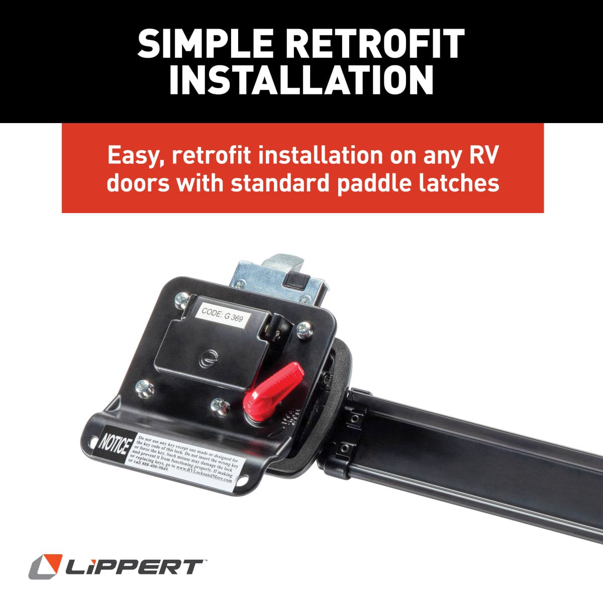 Lippert Entry Door Handle Extension, Black, Aluminum And Steel, 20 in Length x 4 in Width - 2022301969