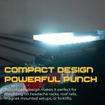 Putco Warning Light, 12 in Length x 4 in Width, LED Strobe, Dual Zone Amber And White - 960112