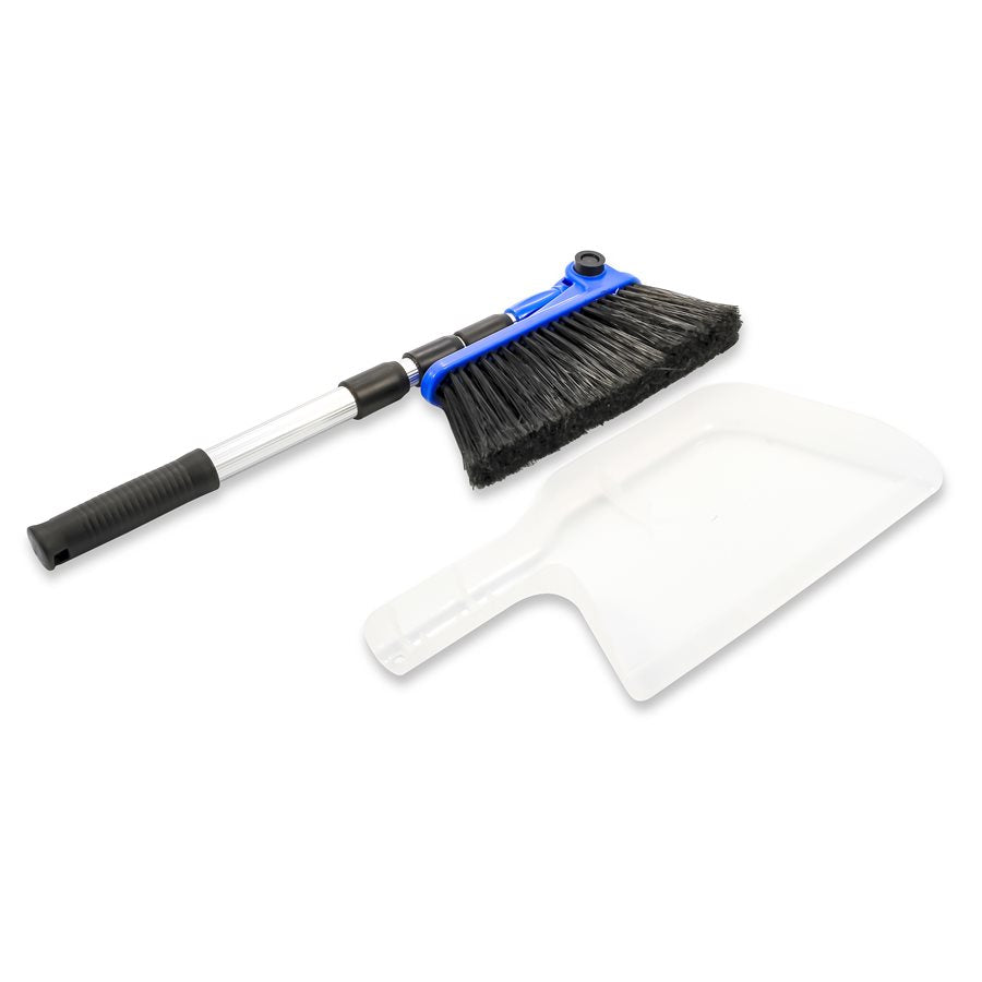 Camco Broom, Telescoping 24 in to 52 in Length Handle, Soft Bristled Head, Aluminum Handle - 43623
