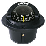 Ritchie Navigation Compass, Black, 12 V Green Light, 2-3/4 in Direct Read Dial - F-50
