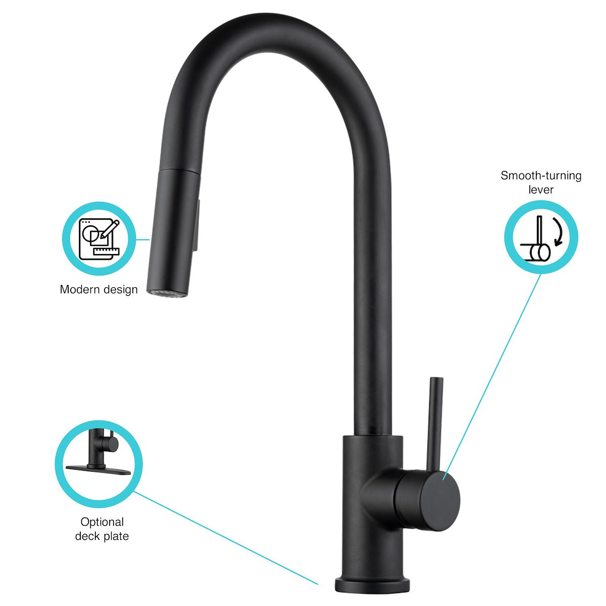 Dura Faucet Faucet, Matte Black - DF-MK531LK-MB