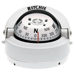 Ritchie Navigation Compass, White, 12 V Green Light, 2-3/4 in Direct Read Dial - S-53W