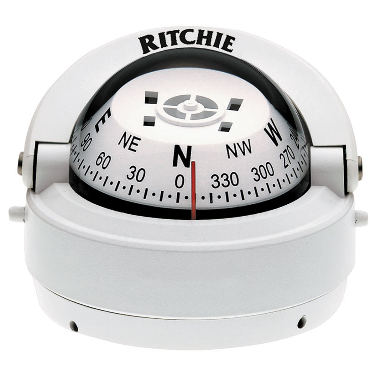 Ritchie Navigation Compass, White, 12 V Green Light, 2-3/4 in Direct Read Dial - S-53W