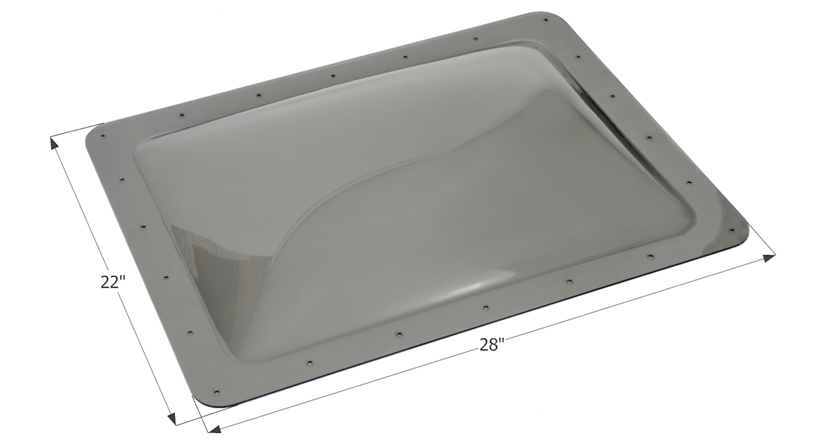 Icon Skylight, 4 in High Bubble Type Dome, For 24 in Length x 18 in Width Opening, 28 in Length x 22 in Width Flange - 12119