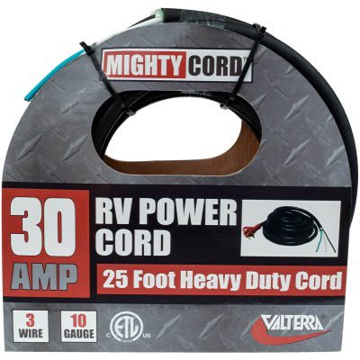 Valterra Power Cord, 30 amp, 25 ft Length, Black - A10-3025END