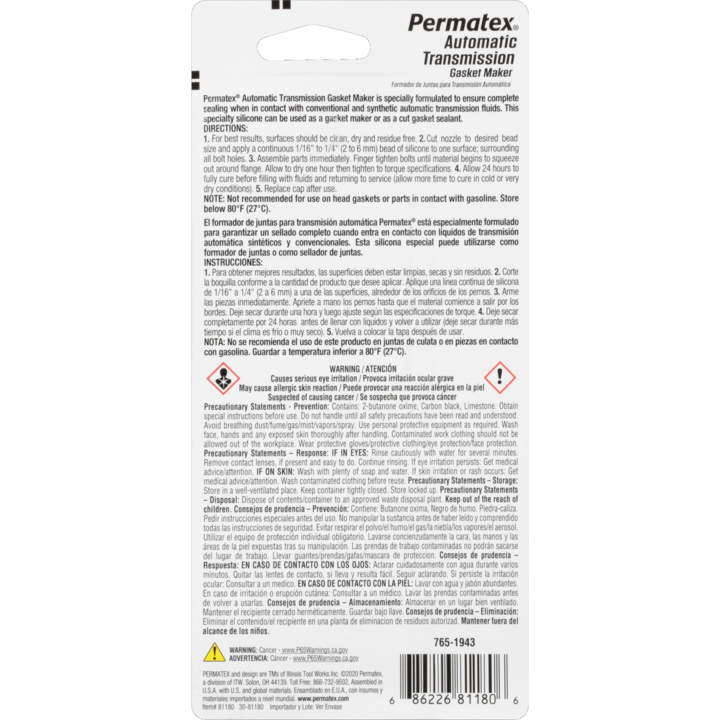 Permatex Gasket Maker, 3 oz Tube, Black - 81180