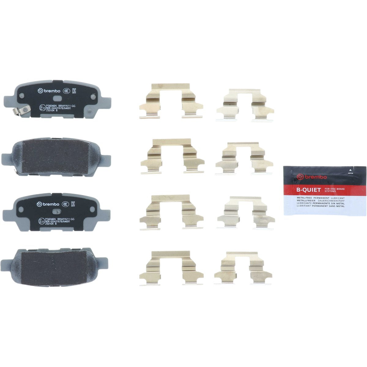 Brembo Brake Pad, FMSI Number D1288-8405/D905-7784, Ceramic, Set Of 4 - P56046N