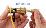 Flame King Propane Adapter Fitting, 1/4 in Female NPT x Female Quick Connect Shutoff Valve, Brass - AB226