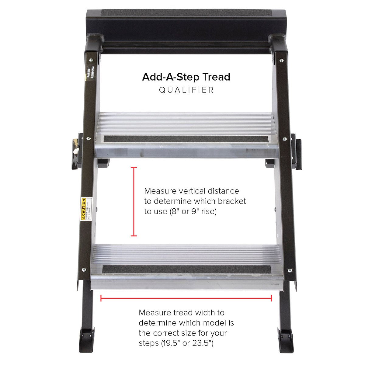 MOR/ryde Entry Step, 19-1/2 in Width x 7 in Depth, With 9 in Rise, Aluminum - STP54-076