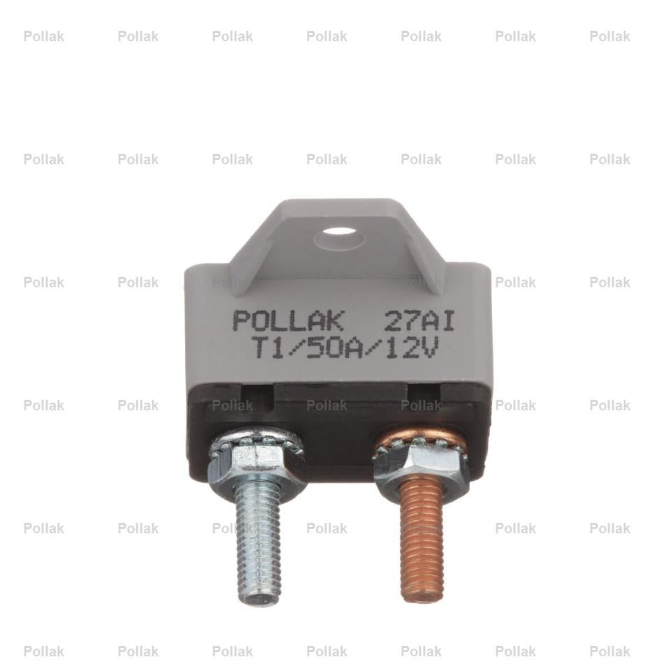 Pollak Circuit Breaker, 50 amp/12 V DC, With 90 Mounting Bracket - 54-250PL