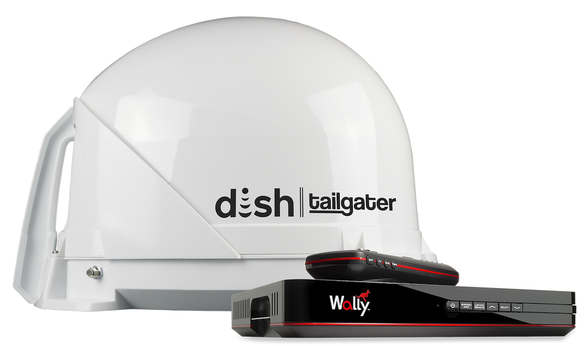 King Satellite TV Antenna, White, Powered Over Coax Cable, With 1 Coax Port - DT4450