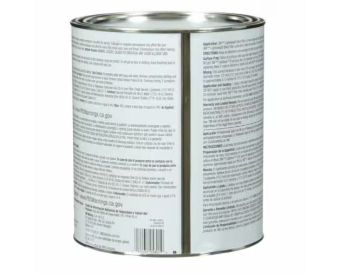 3M Body Filler, 45 Minutes Paintable Time, 20 Minutes Sanding Time, 4 Minutes Work Time - 05801
