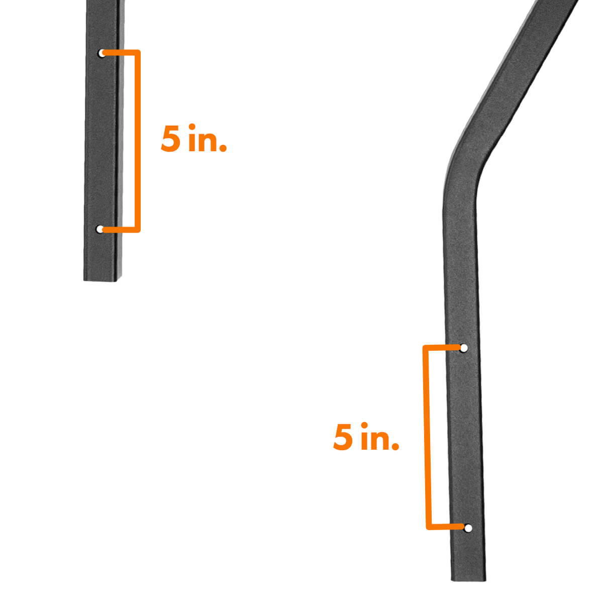 MOR/ryde Entry Step Hand Rail, Use With 1st Generation StepAbove 4 Step RV Steps, Black - STP214-006H