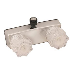 Empire Faucet Shower Control Valve, 2 Valve, 4 in Center Distance, Clear Crystal Knob/Chrome Plated Housing - U-YJW53VB