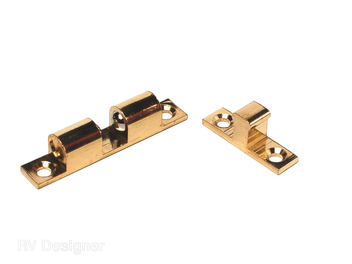 RV Designer Door Catch, 2 in, Brass, Set Of 2 - H221