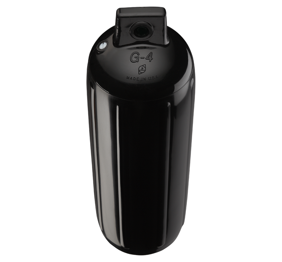 Polyform Boat Fender, G-Series, G-4 Black, 6-1/2 in Diameter x 22 in Length For 20 ft To 25 ft Boat - 22-830-435