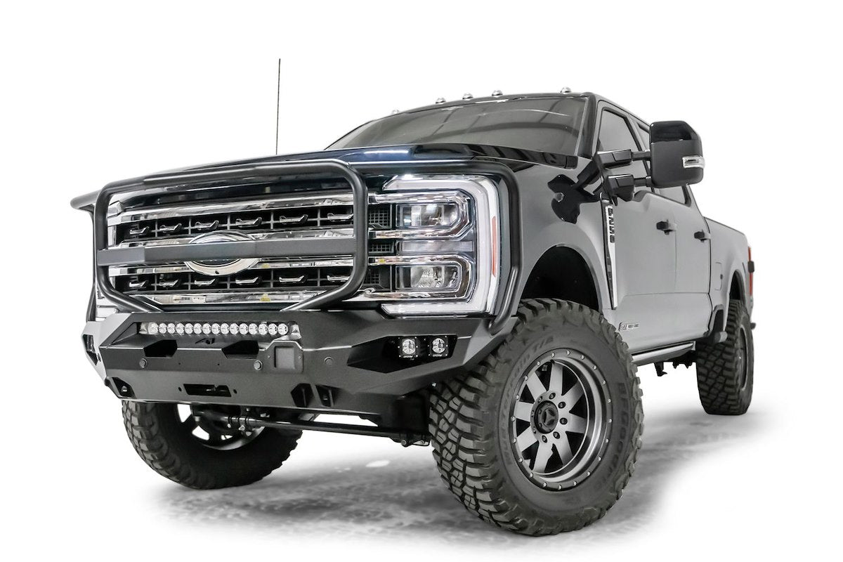 Fab Fours Bumper, Matrix Series, With Internal Winch Mount For 12,000 lb Warn Zeon Winch, Powder Coated Black Steel - FS23-X5950-1