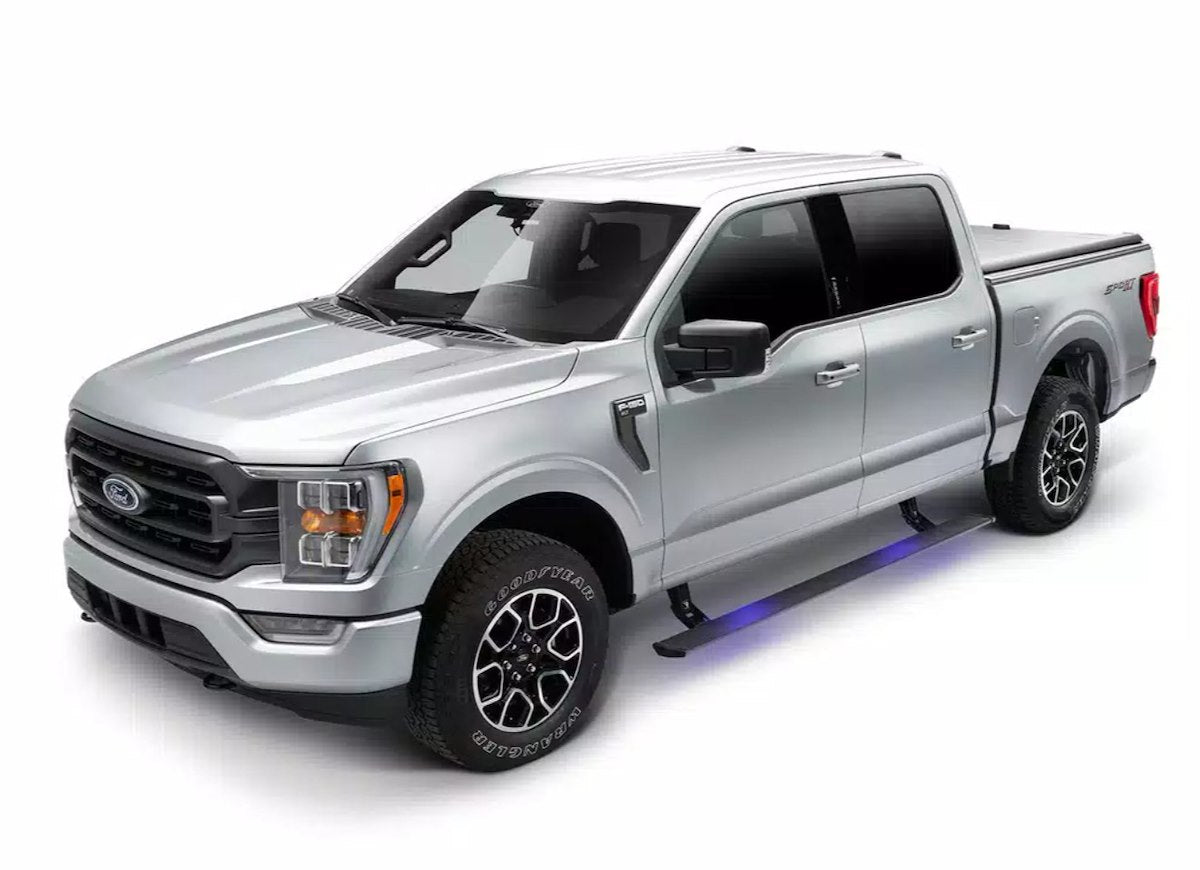 AMP Research Running Board, Textured Powder Coated, Black, Die Cast Aluminum - 76365-01A