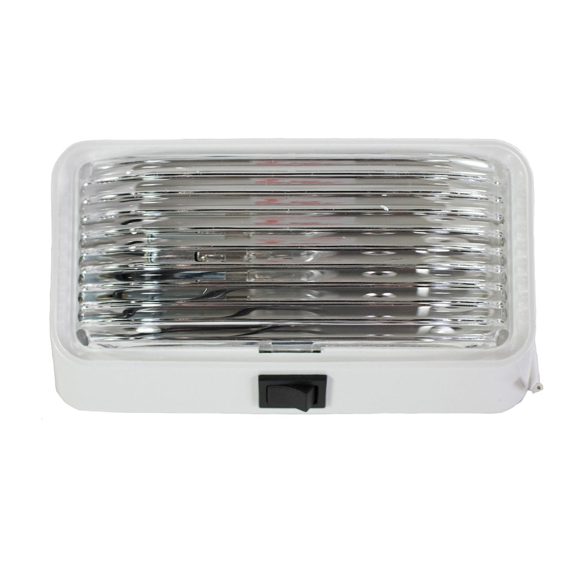 Arcon Porch Light, 12 V, 5-3/4 in Length x 3-1/2 in Height, White Base With Clear Lens - 18104