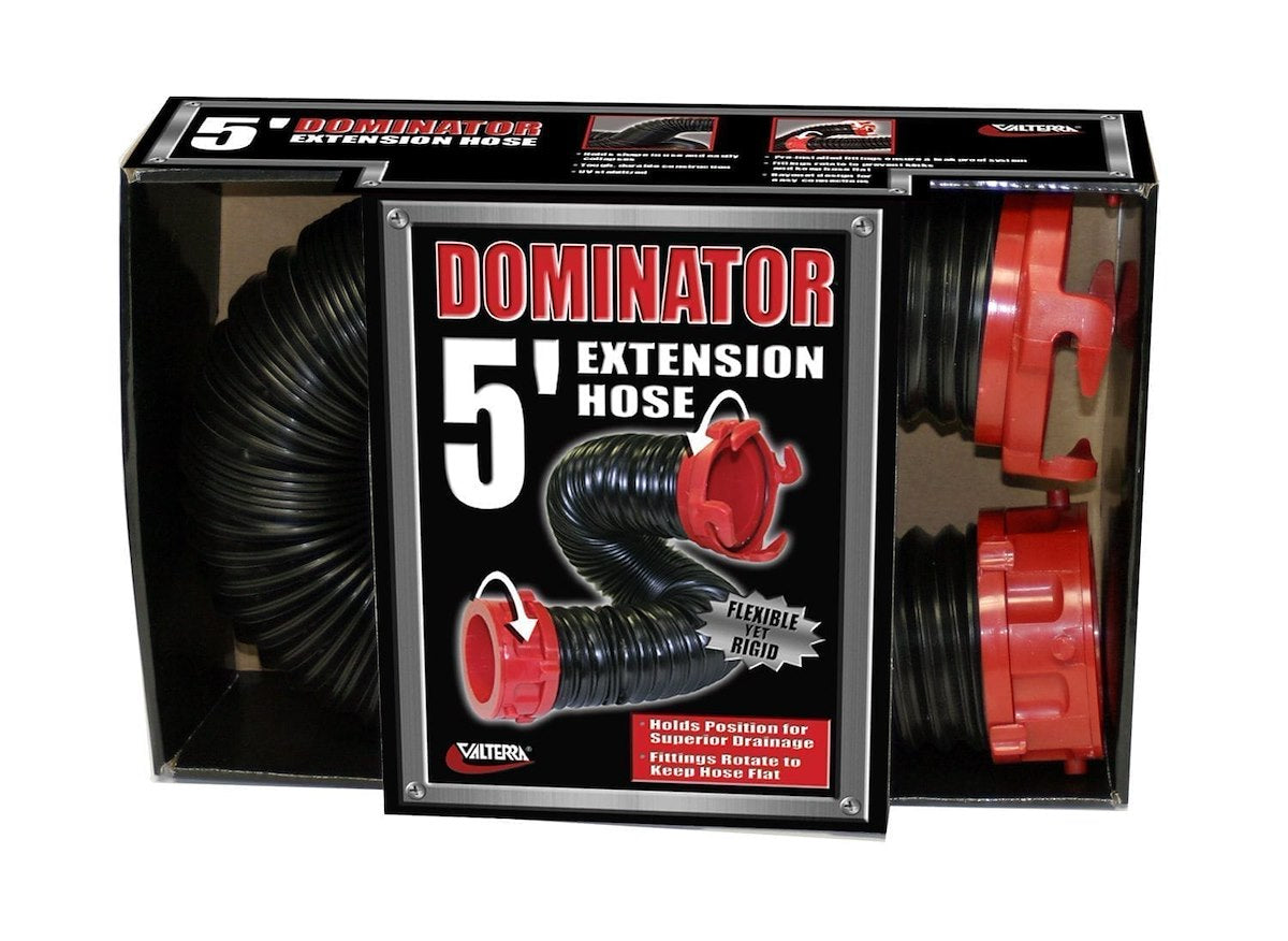 Valterra Sewer Hose, 5 ft Extended Length, 19 in Compressed Length, 3 in Diameter - D04-0205