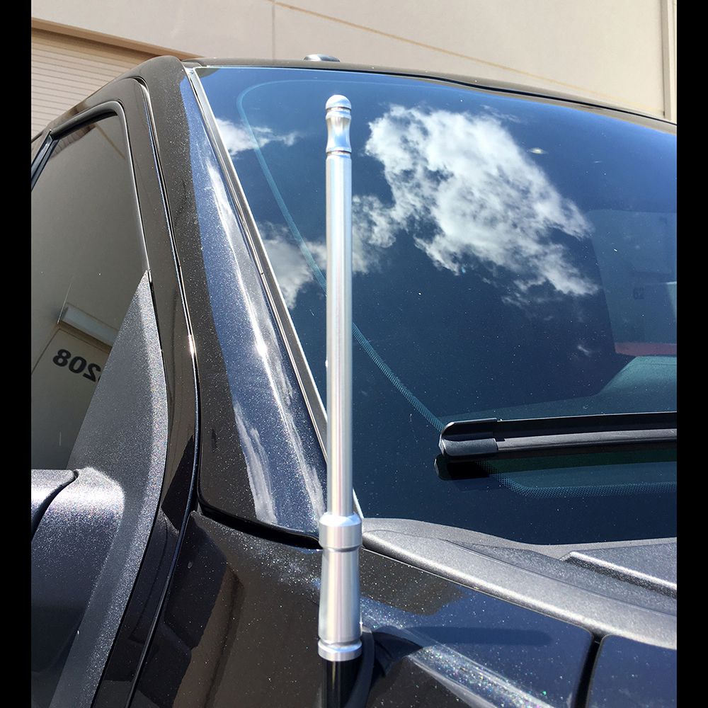 Recon Accessories Antenna Mast, 8 in Length, Chrome, Aluminum - 264ANTCH