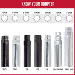 Coyote Wheel Accessories Lug Nut Socket, 6 Spline Key, 7/8 in And 13/16 in Drive, Chrome Plated - 11497
