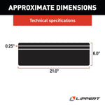 Lippert Entry Step Rug, 21 in Width, Black With Yellow Glow In The Dark Strip - 379600