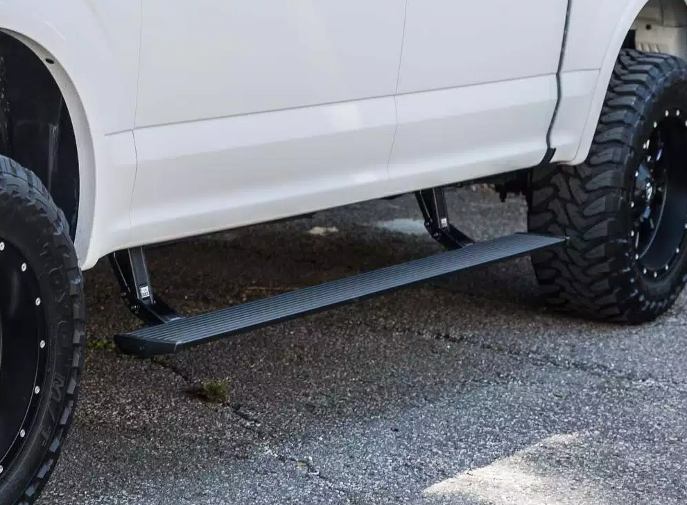 AMP Research Running Board, Textured Powder Coated, Black, Die Cast Aluminum - 76234-01A