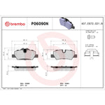 Brembo Brake Pad, FMSI Number D1800-9032, Ceramic, Set Of 4 - P06090N