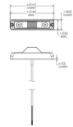 Ecco Electronic Warning Light, 5.15 in Length x 1.34 in Width x 1.16 in Height, Directional 180 degree Intersection LED, 6 Amber LED - ED3777A