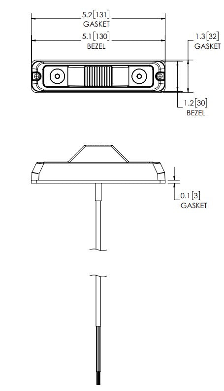Ecco Electronic Warning Light, 5.15 in Length x 1.34 in Width x 1.16 in Height, Directional 180 degree Intersection LED, 6 Amber LED - ED3777A