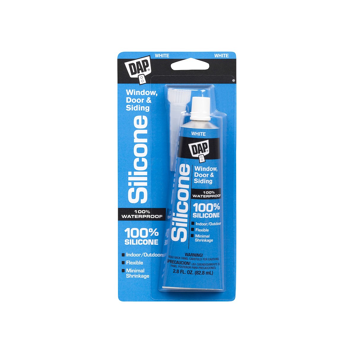 DAP Caulk Sealant, Compatible With Wood/Aluminum/Glass/Ceramic/Porcelain/Vinyl, White, 2.8 oz Tube - 7079800752