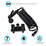 Dura Faucet Exterior Spray Port, Faucet Type With Quick Connect Valve With 15 in Coil Hose, 2 Knob Handle, Black - DF-SA186-BK