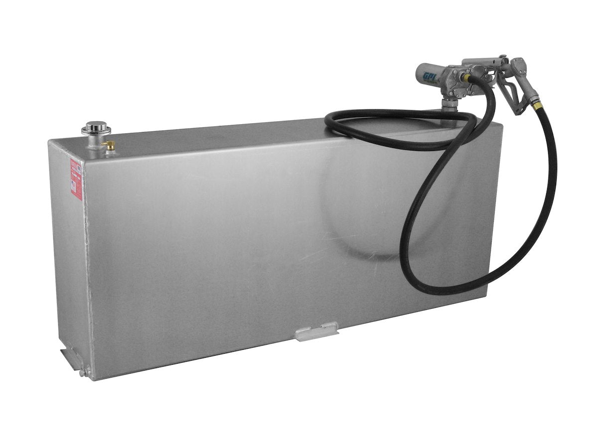 RDS Tanks Liquid Transfer Tank, 90 gal Capacity, 14 in Length x 60 in Width x 26 in Height, Aluminum - 72118