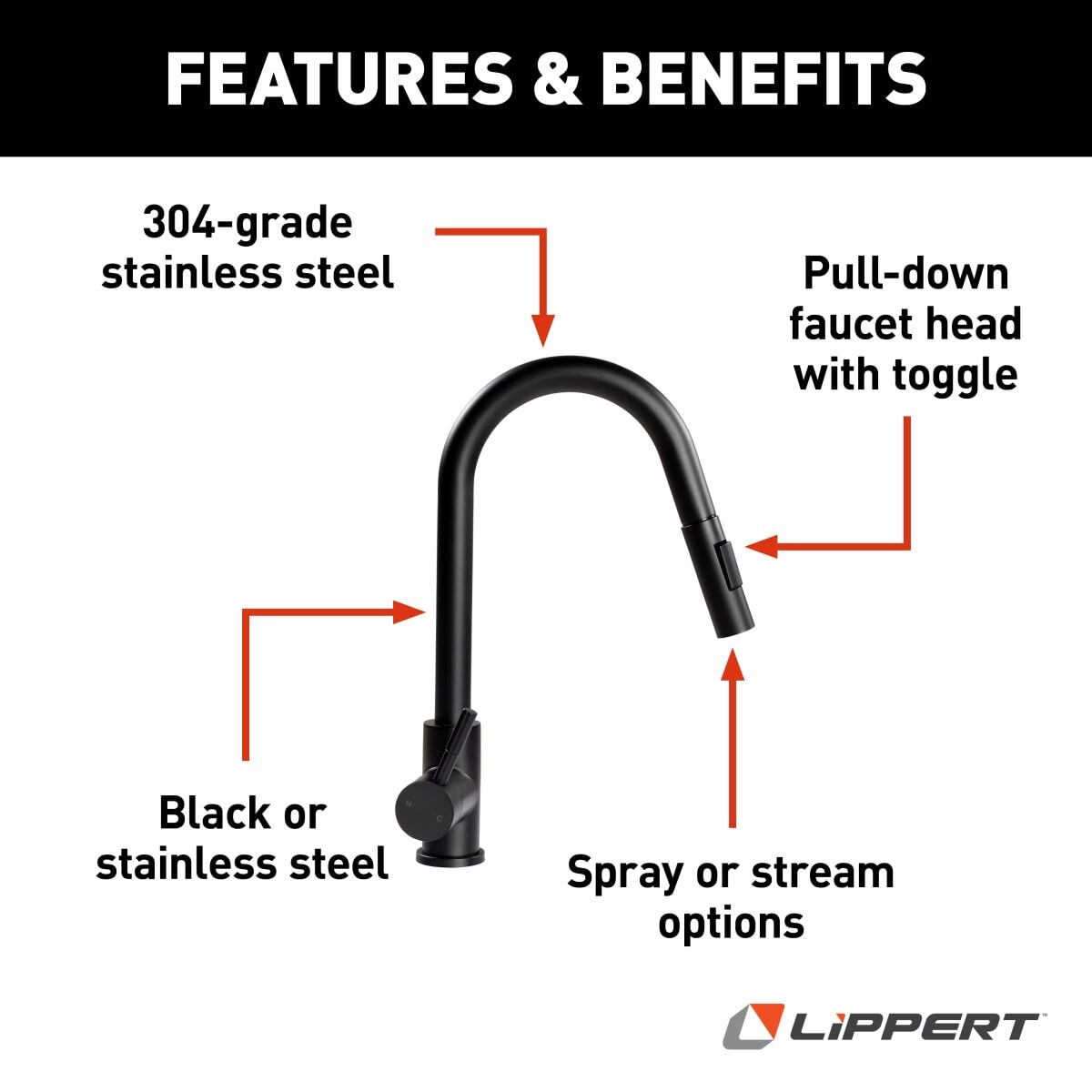 Lippert Faucet, Black Matte - 2021090600
