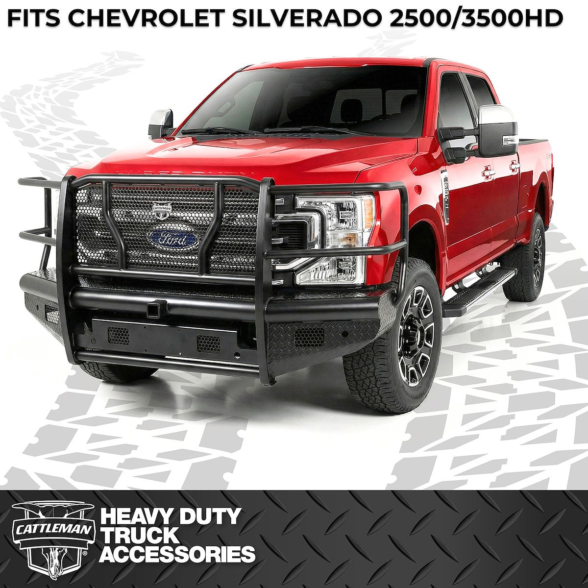 Cattleman HD Bumper, With 2 in Receiver Hitch, Glossy Powder Coated Black Steel - 2370PRSA